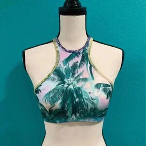 Pilyq palm tree bikini top in size medium